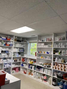 pharmacy shelves